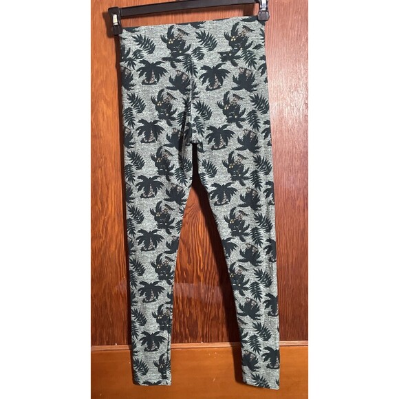 LuLaRoe OS Leggings Palm Trees Coconut Palm  - One Size Floral  Green Gray - Picture 6 of 10